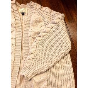 Cream Knit Open Cardigan
